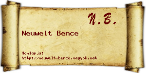 Neuwelt Bence névjegykártya